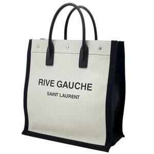 SAINT LAURENT Rive Gauche Tote Bag WhiteBlack